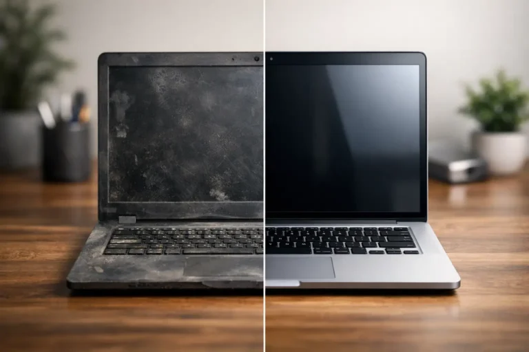 Before and After Laptop Restoration
